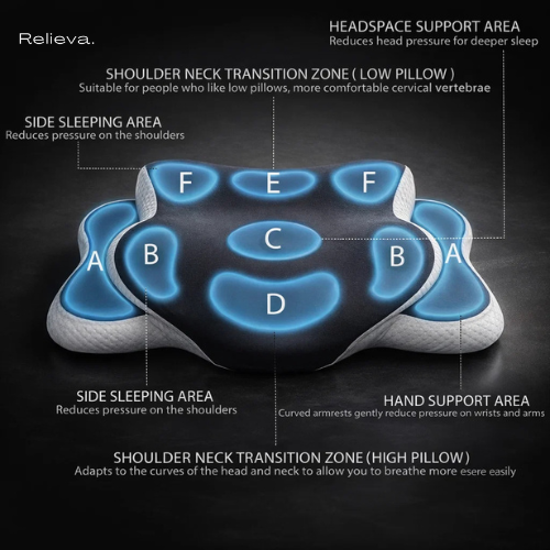Relieva’s cervical pillow By Relieva Malta. For people waking up in pain!