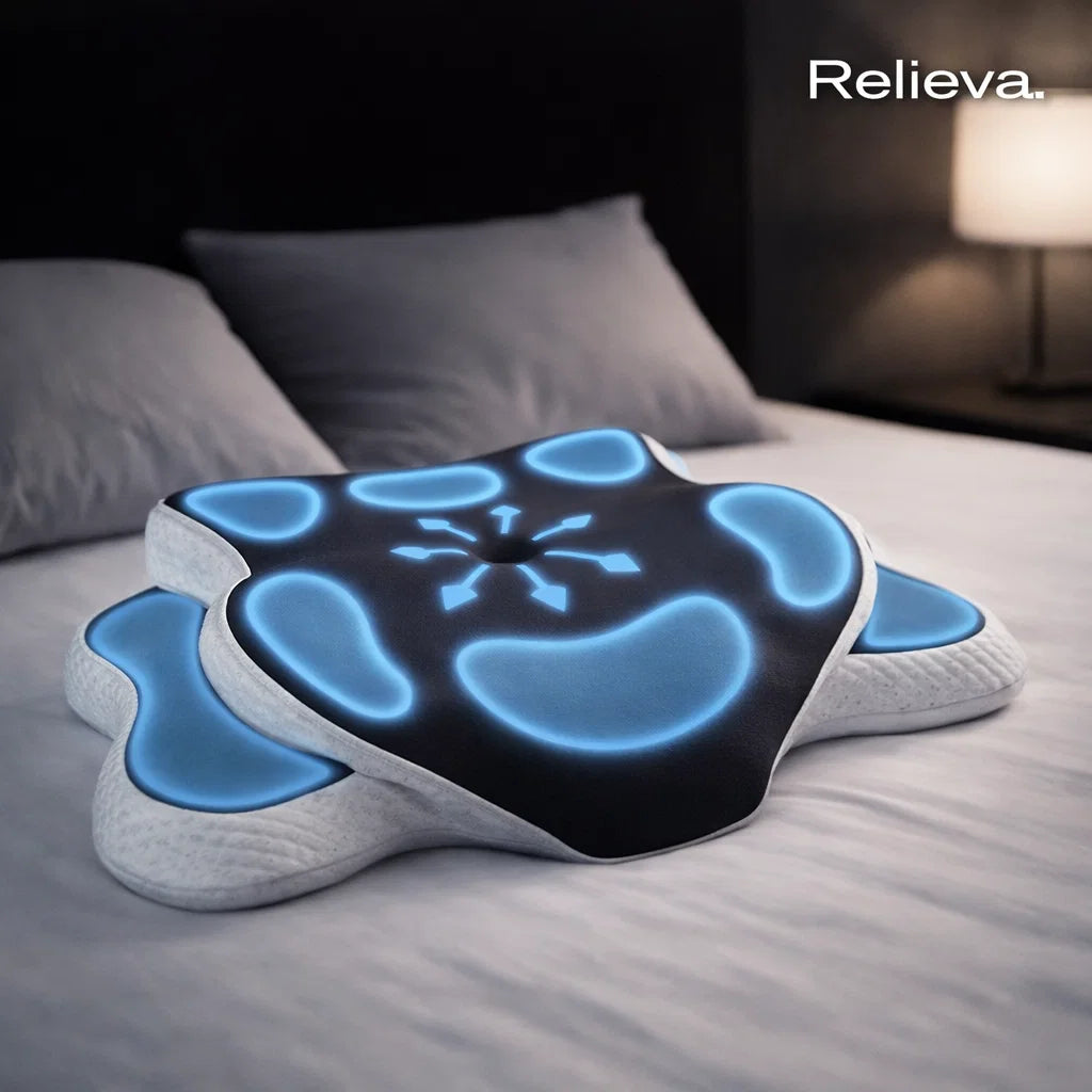 Relieva’s cervical pillow By Relieva Malta. For people waking up in pain!