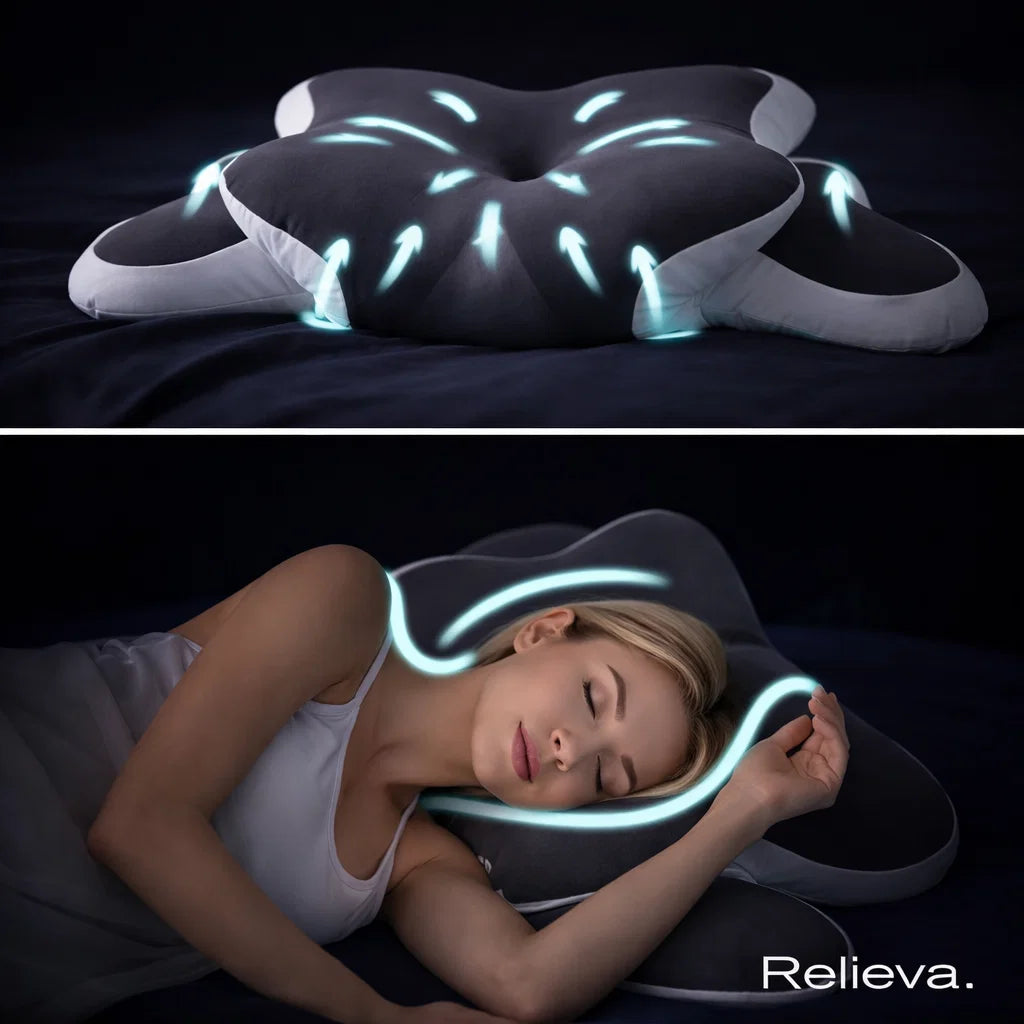 Relieva’s cervical pillow By Relieva Malta. For people waking up in pain!